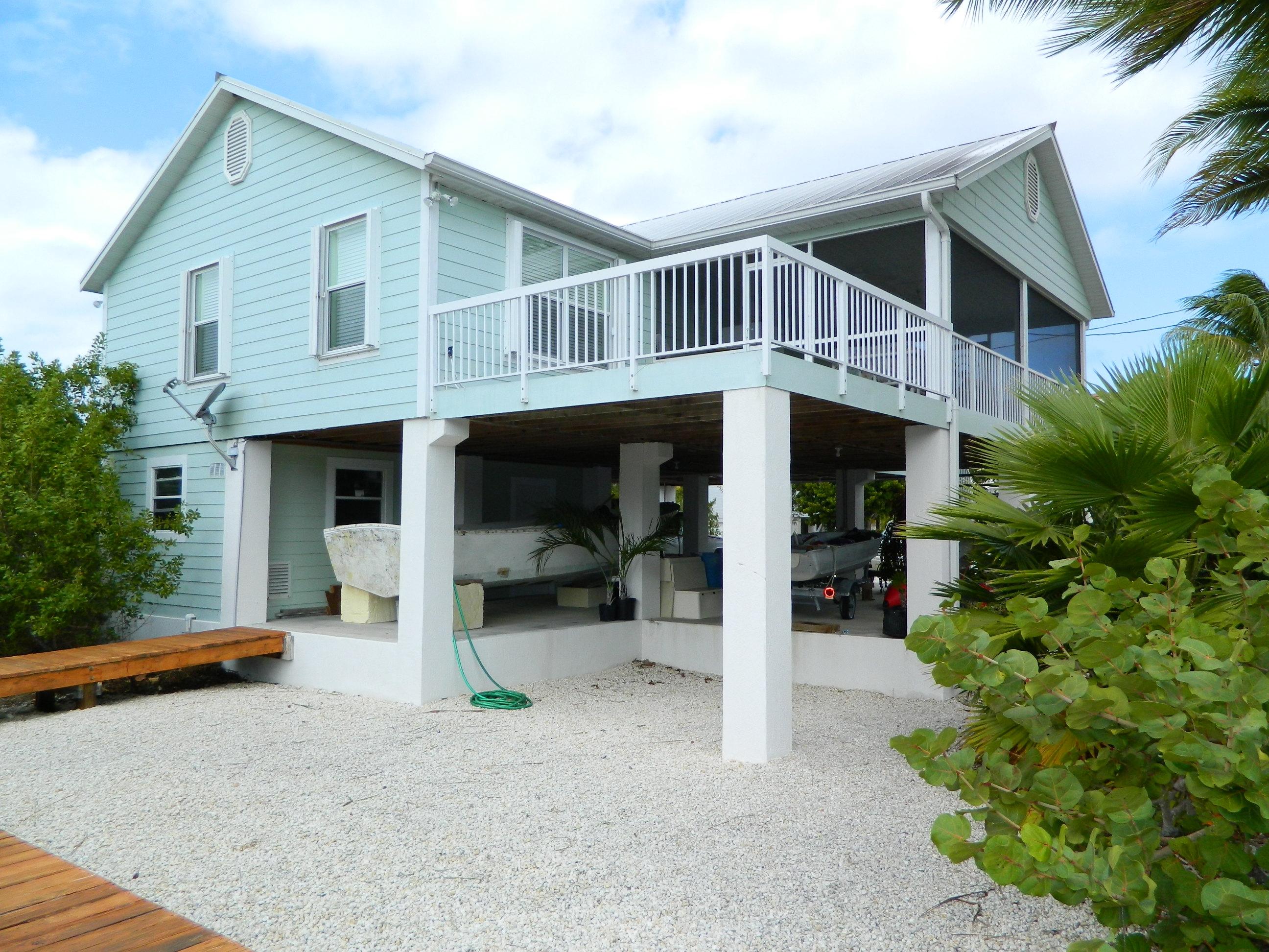 28568 John Silver Road Summerland Key, FL 33042 - Photo 3 of 28 Back View With Open Deck & Screen Porch