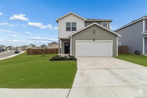 a view of outdoor space yard and garage
