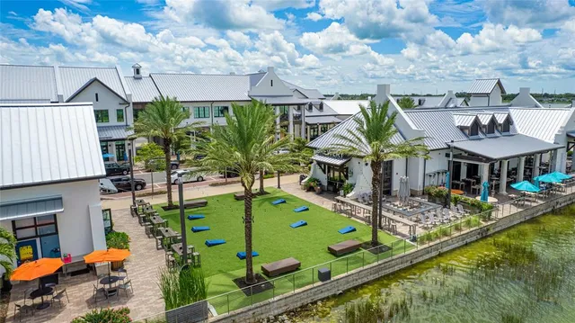 a view of a swimming pool with an ocean view