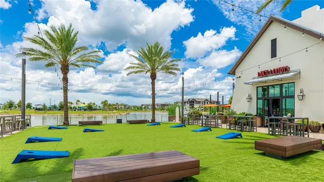 a view of a terrace with sitting area