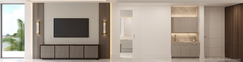 2421 Bahia Way Stuart, FL 34996 - Photo 26 of 63 a view of a hallway with wooden floor and a bathroom