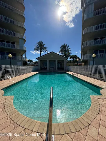 a view of balcony with a potted plant