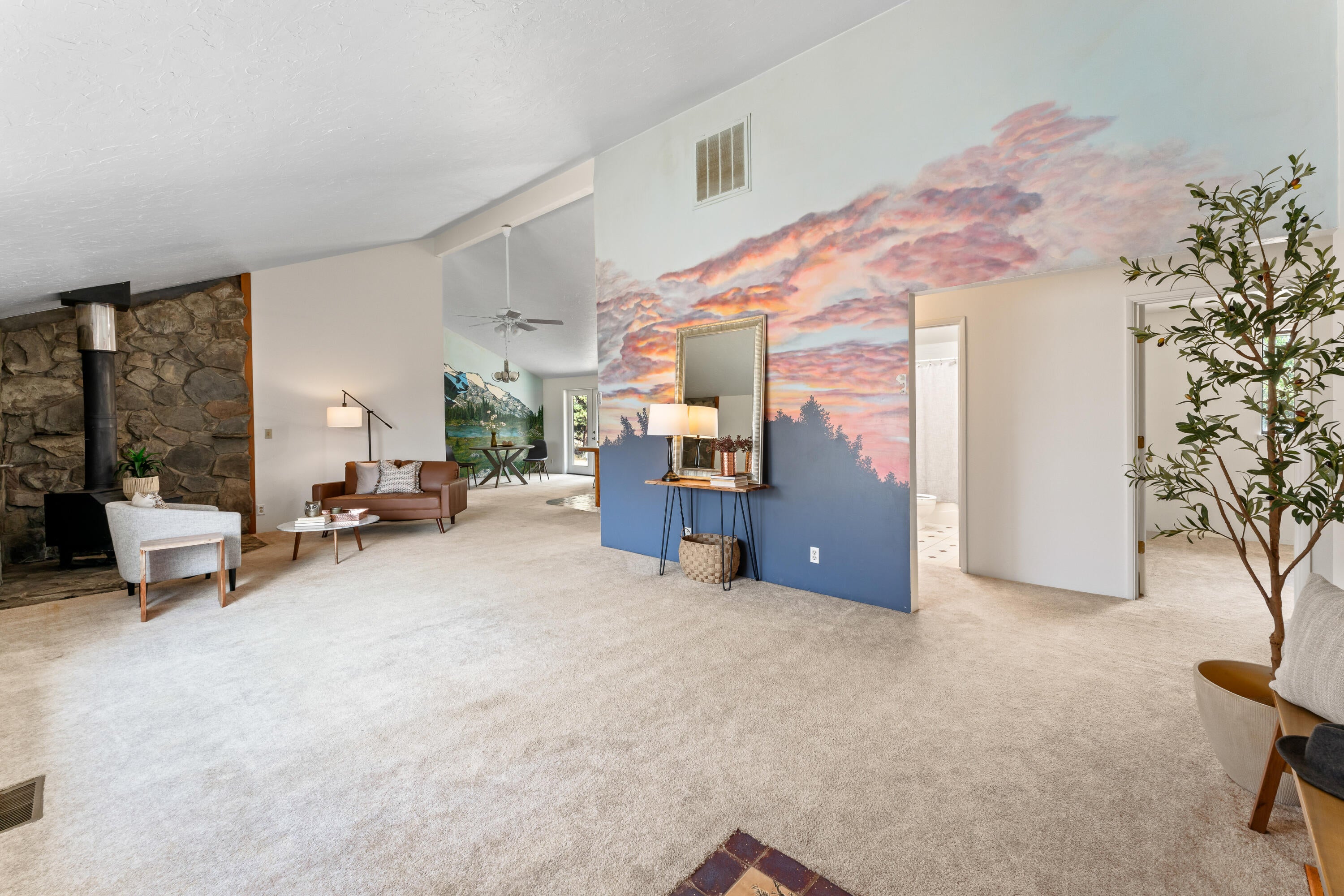 17845 Plainview Road Bend, OR 97703 - Photo 41 of 41 Welcome to 17845 Plainview Rd! Open floor plan, vaulted ceilings, wood-burning fireplace.