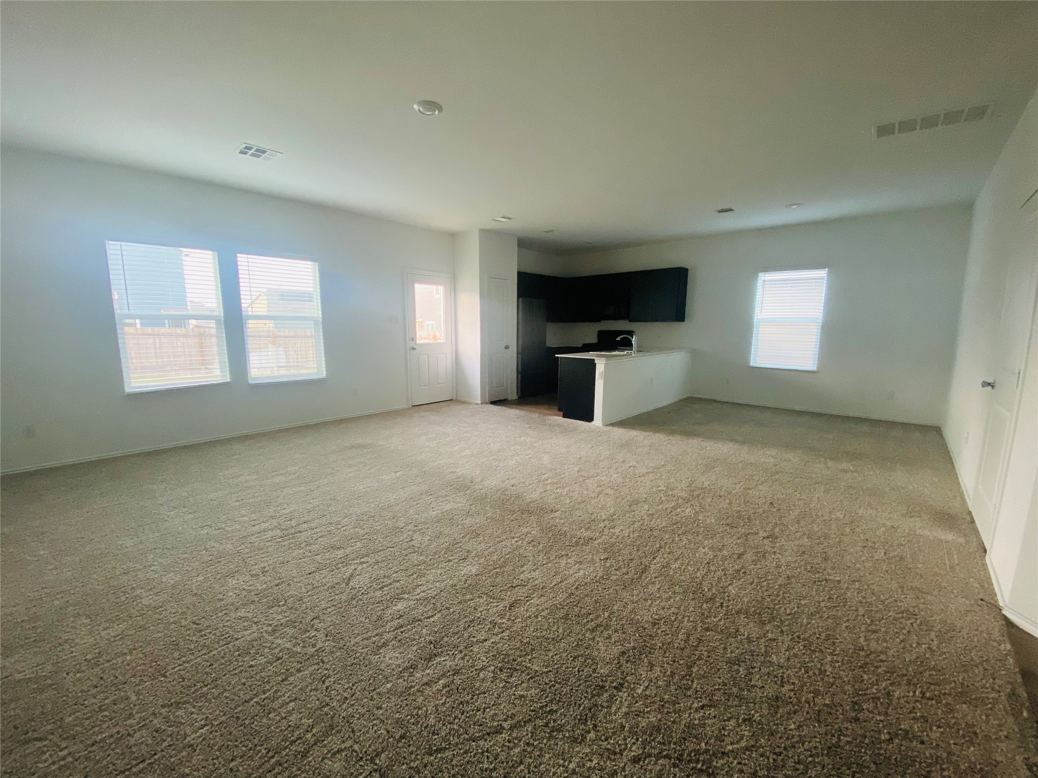 385 Amber Glen Maxwell, TX 78656 - Photo 2 of 8 en empty room with windows and a fireplace