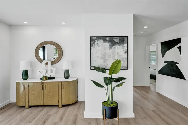 a living room with furniture