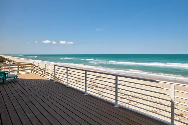 a view of an ocean and beach
