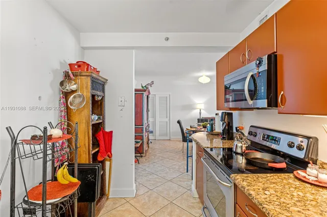 a kitchen with lots of counter top space