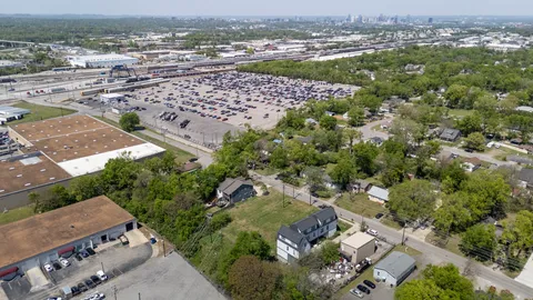 an aerial view of multiple house