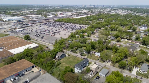 an aerial view of a city