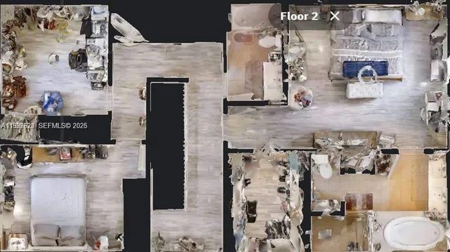 an aerial view of a fireplace with entryway