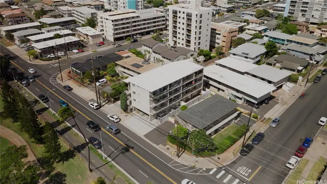an aerial view of a city