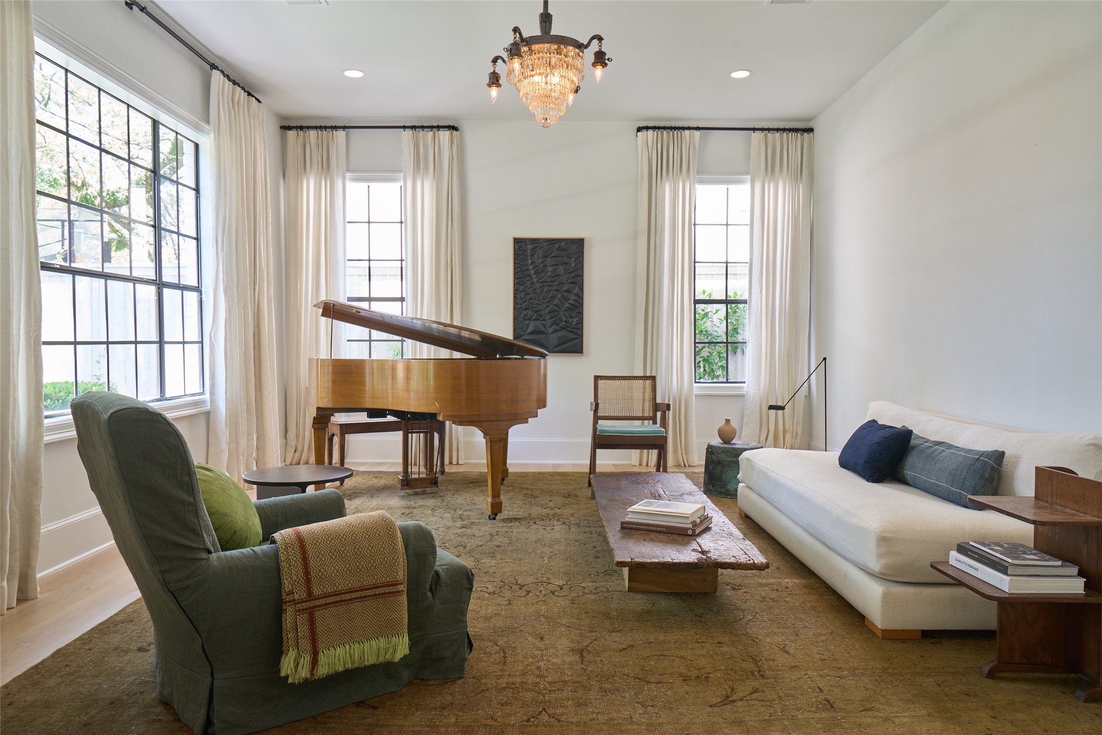 3020 Duke Street Houston, TX 77005 - Photo 3 of 23 Light-filled formal living space off entry with large windows and refined finishes