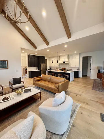 a bathroom with a sink double vanity and a mirror