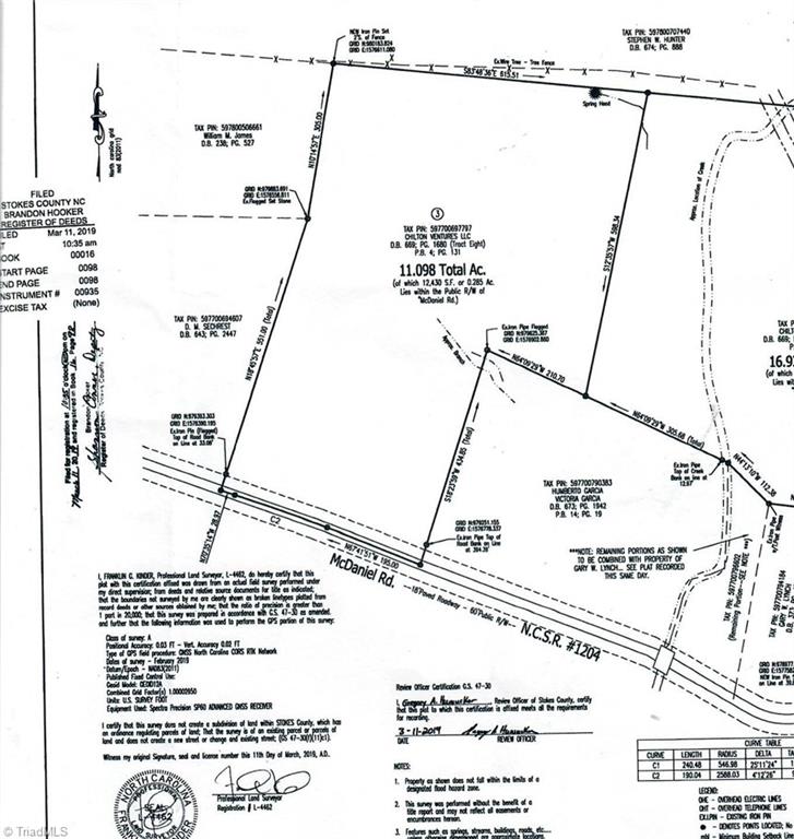1456 McDaniel Road Pilot Mountain, NC 27041 - Photo 23 of 24 The Recorded Survey