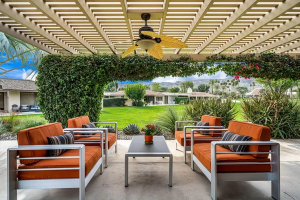 a outdoor space with patio lots of furniture