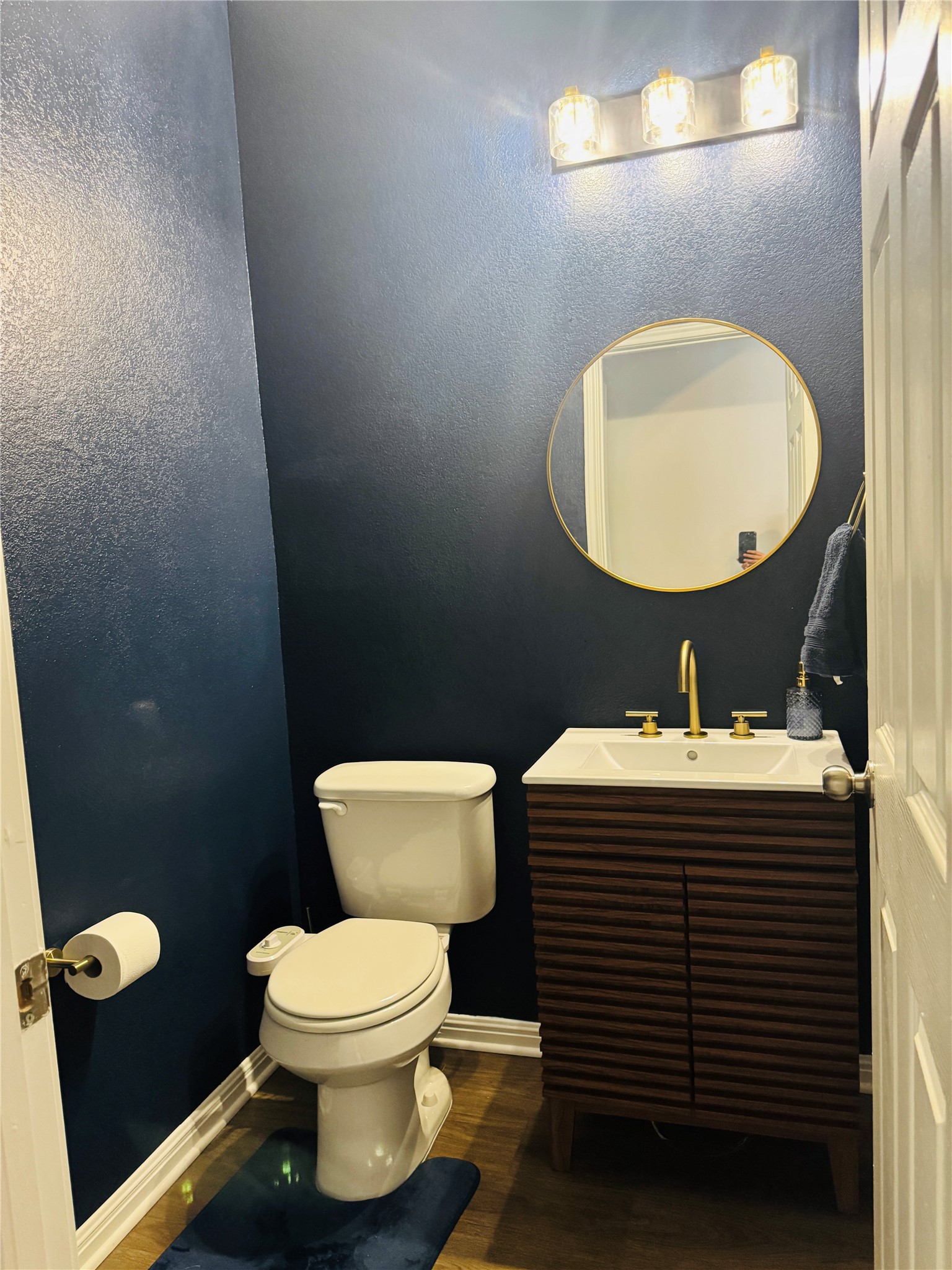 349 Rend Drive Leander, TX 78641 - Photo 15 of 21 Bathroom with vanity and dark wood finished floors