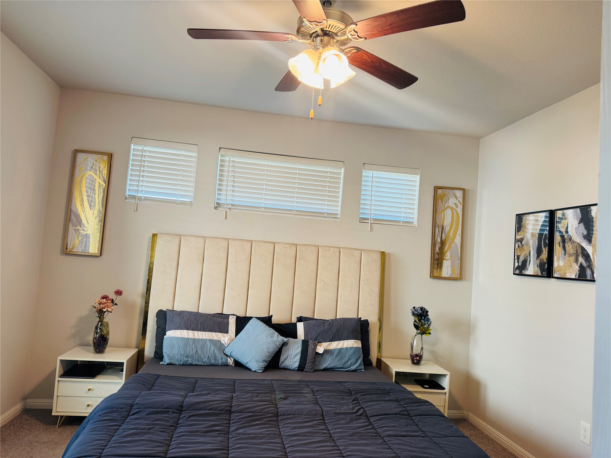 349 Rend Drive Leander, TX 78641 - Photo 19 of 21 Carpeted bedroom featuring ceiling fan and baseboards