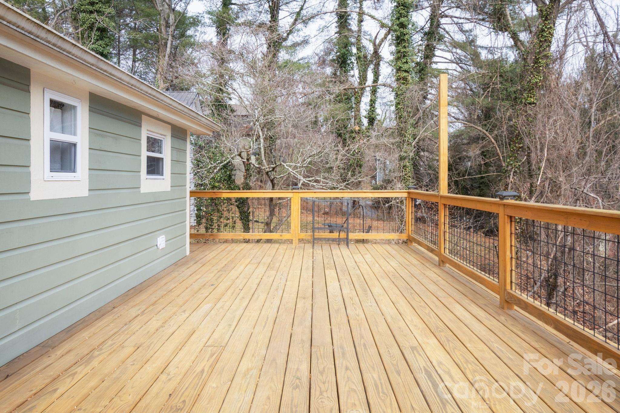 127 Shelburne Road Asheville, NC 28806 - Photo 23 of 28 a view of a wooden deck with a yard