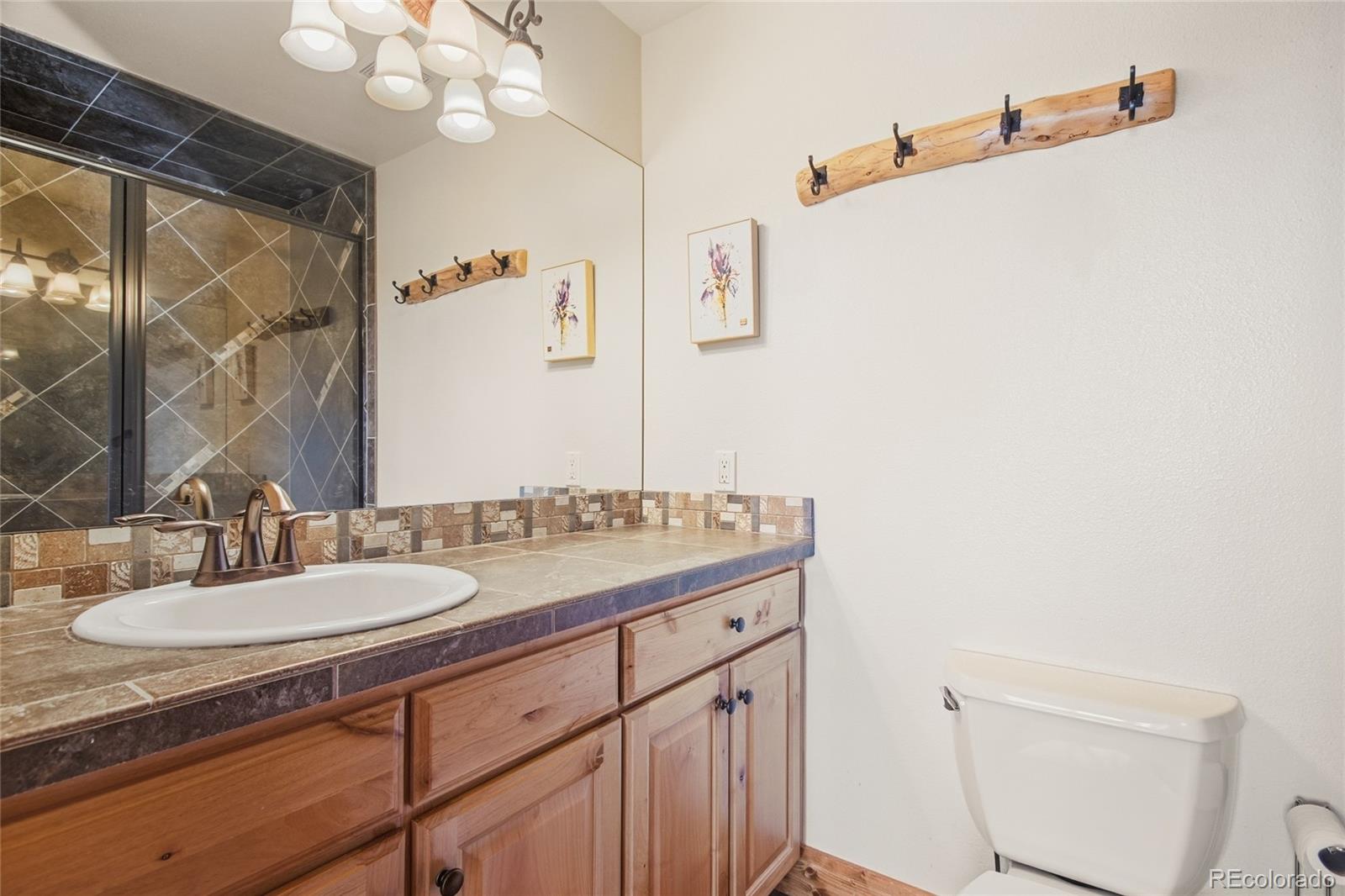 8790 South Warhawk Road Conifer, CO 80433 - Photo 27 of 41 a bathroom with a sink and a mirror