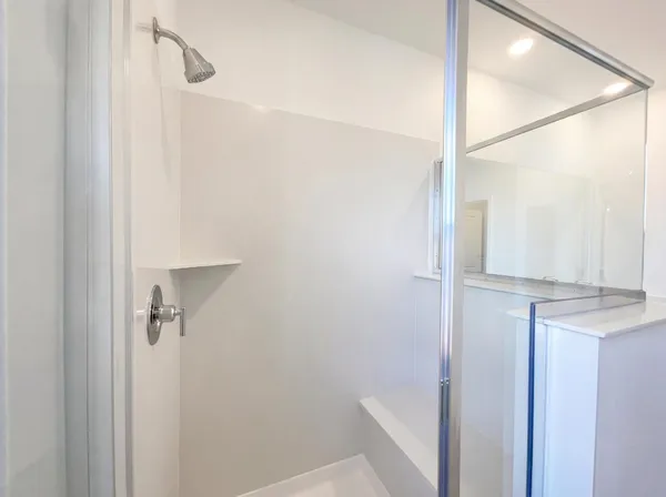 a bathroom with a shower