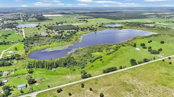 a view of a garden with a lake