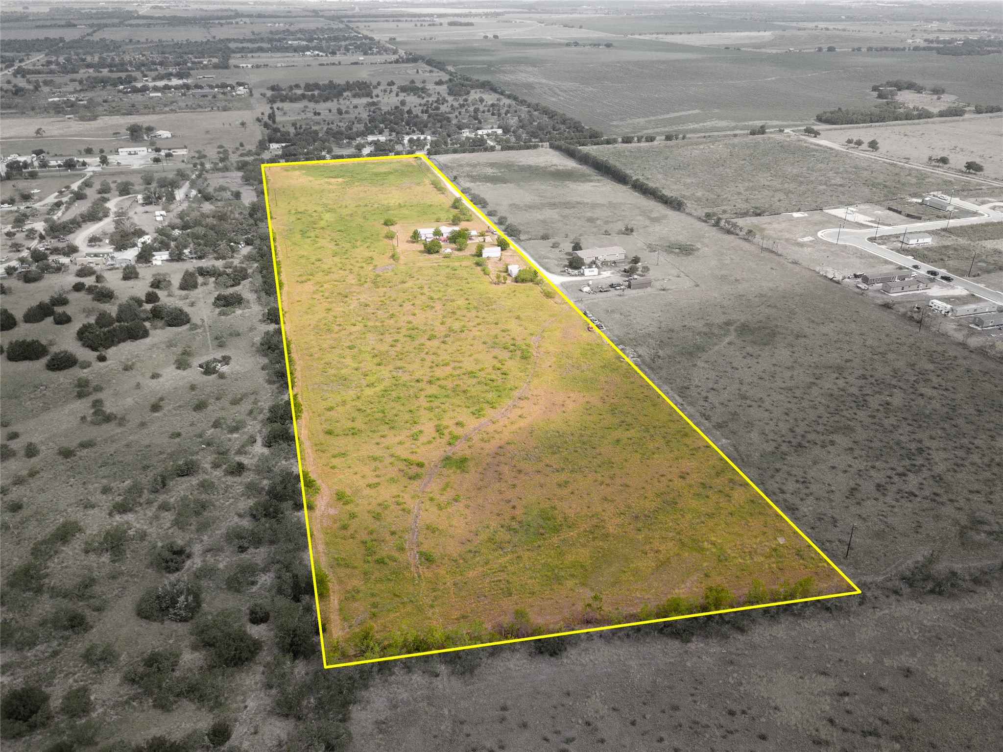1 11209-tract Road Del Valle, TX 78617 - Photo 39 of 39 Overview of rural landscape with property parcel outlined
