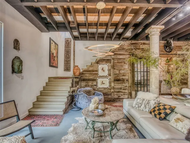 a living room with furniture