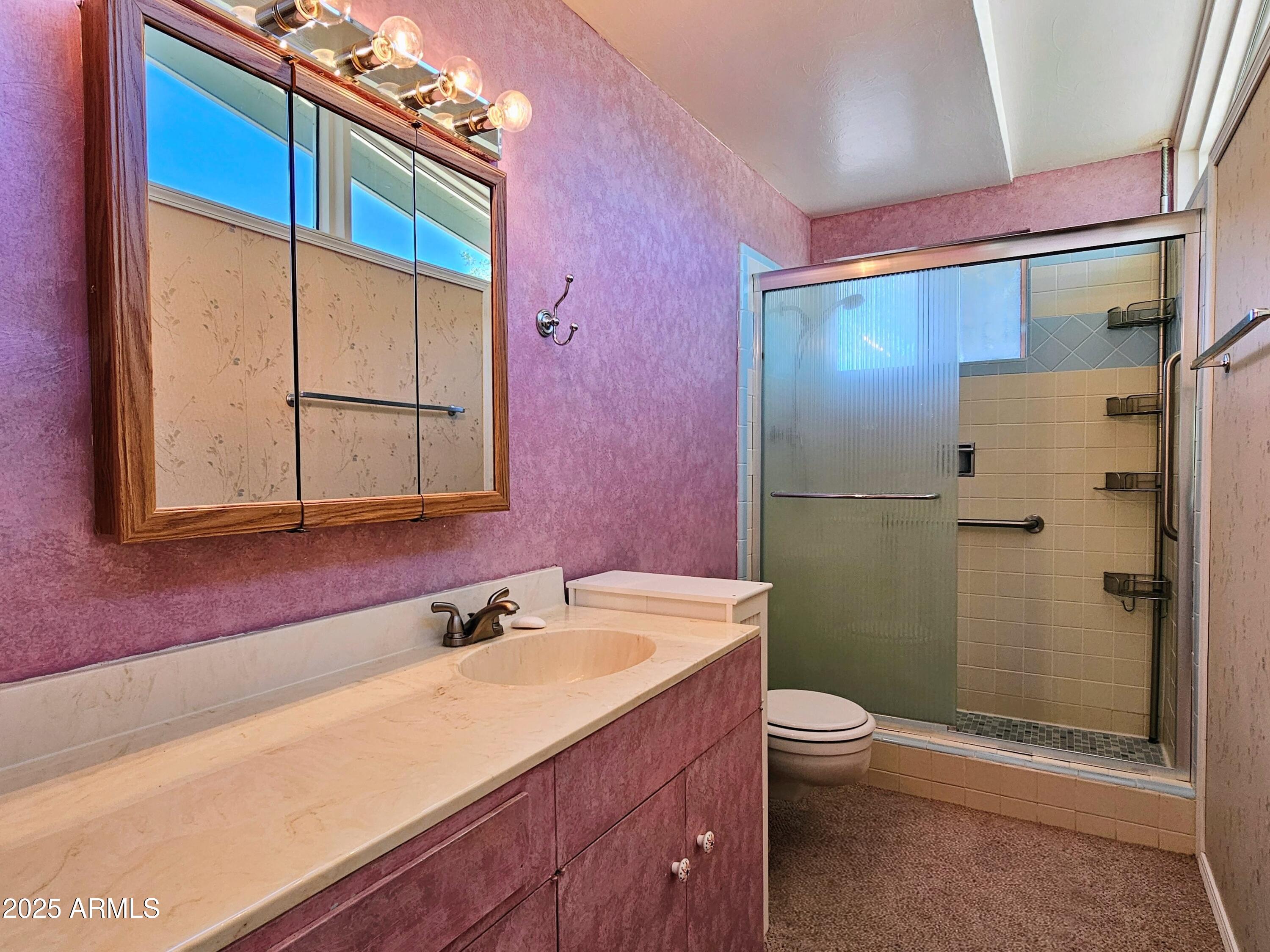 85 Pima Drive Bisbee, AZ 85603 - Photo 24 of 44 a bathroom with a sink a toilet and shower