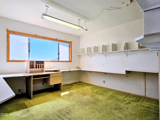 a bathroom with a shower and a toilet