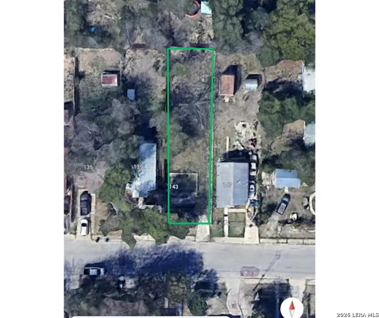 an aerial view of waterside residential houses