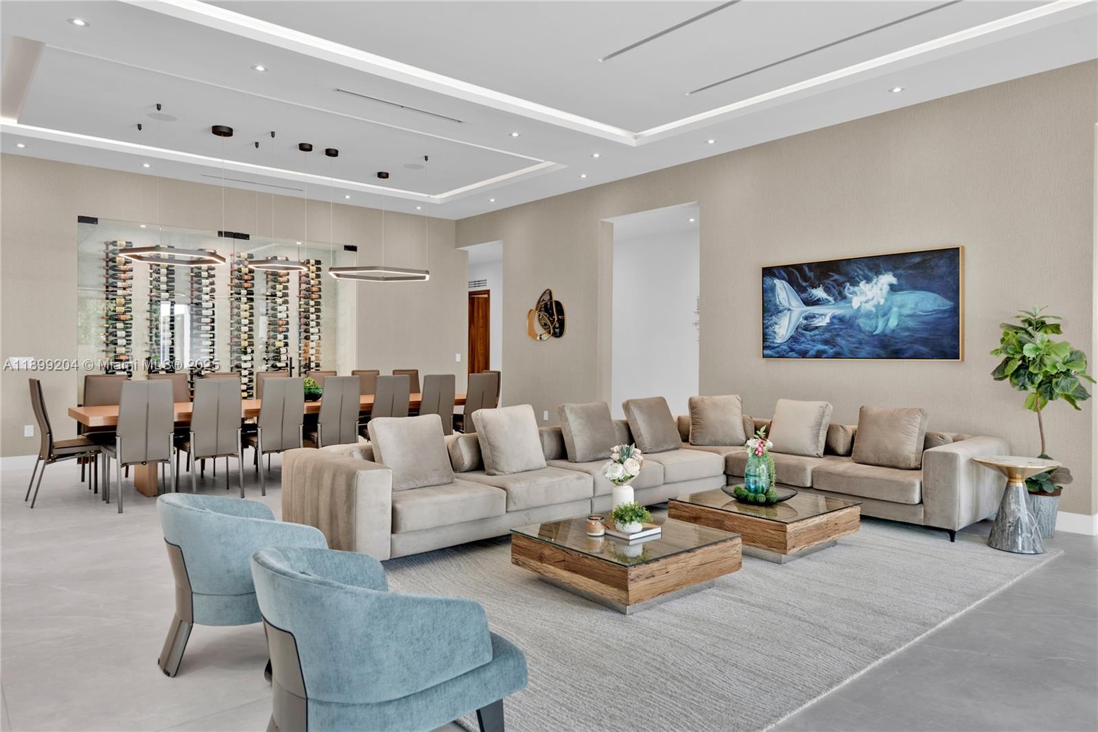 2110 Northeast 197th Terrace Miami, FL 33179 - Photo 7 of 77 a living room with furniture and view of kitchen