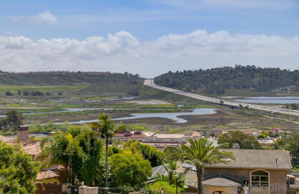 a view of a lake with a mountain in the background
