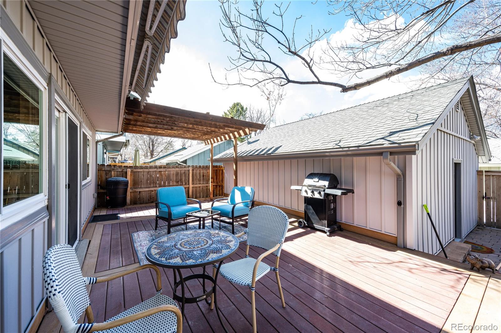 8712 Independence Way Arvada, CO 80005 - Photo 31 of 40 a backyard of a house with table and chairs