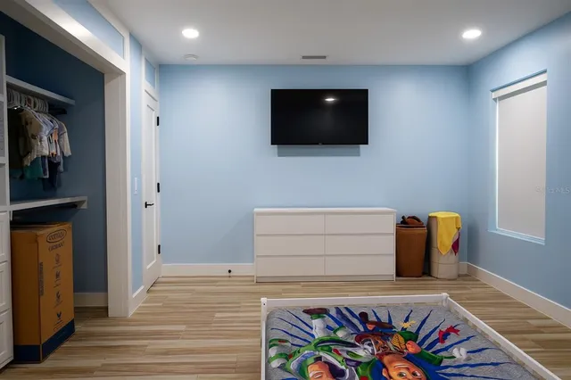 a view of a bench in the patio