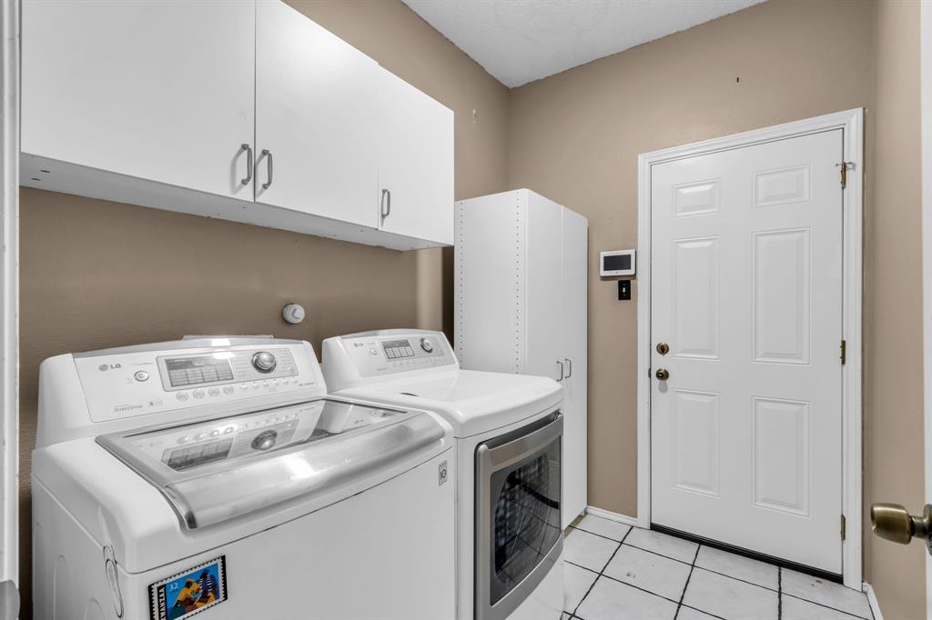 513 Cameron Lane Allen, TX 75002 - Photo 24 of 33 The laundry room is equipped with built-in cabinets - and room enough for a freezer.