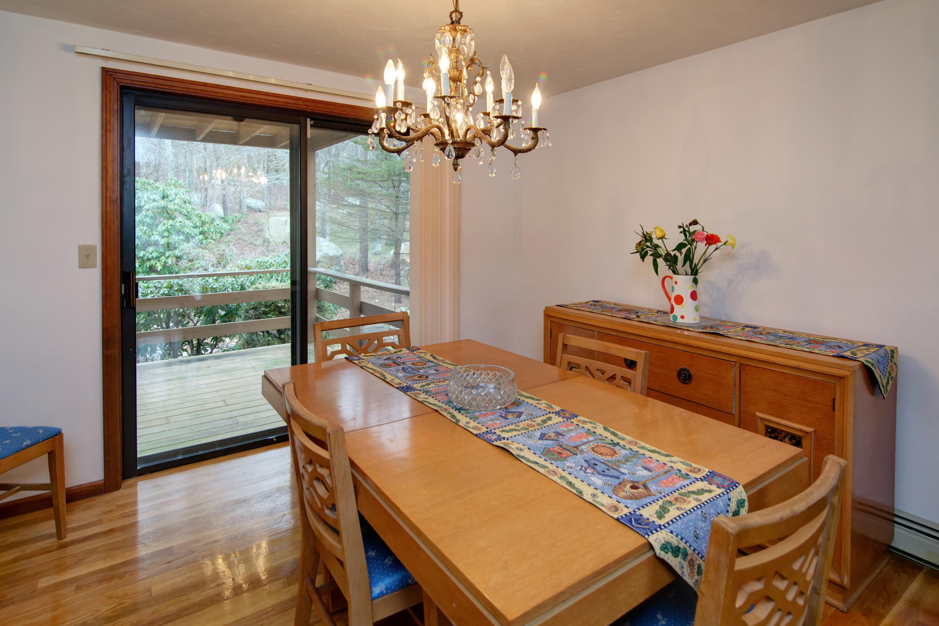 3 Easting Road Bourne, MA 02532 - Photo 13 of 35 a dining room with furniture a chandelier and wooden floor