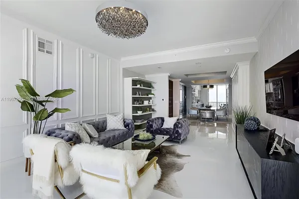 a living room with furniture