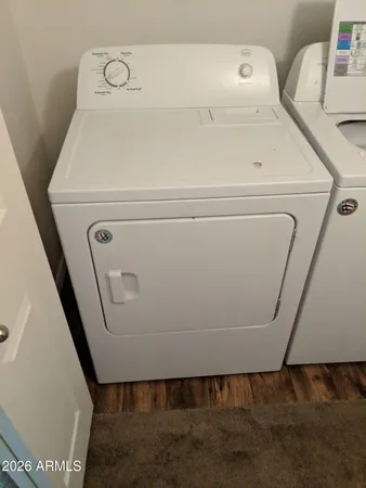 a close up view of washer and dryer