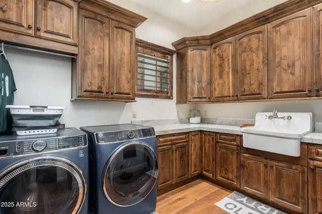 a bedroom with a bed and furniture