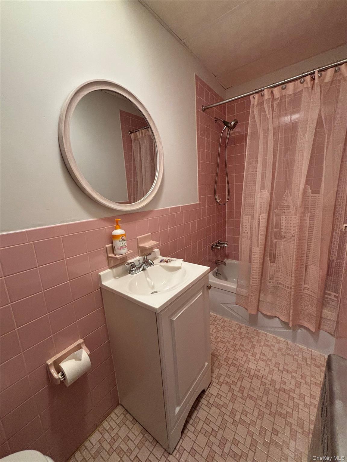 55-12 Van Cleef Street Queens, NY 11368 - Photo 7 of 8 a bathroom with a sink a toilet and a mirror