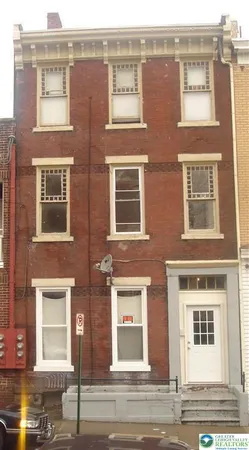 a front view of a building