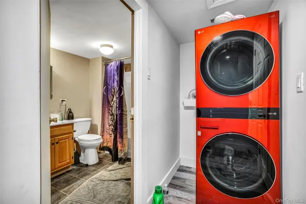 a room with a washer and dryer