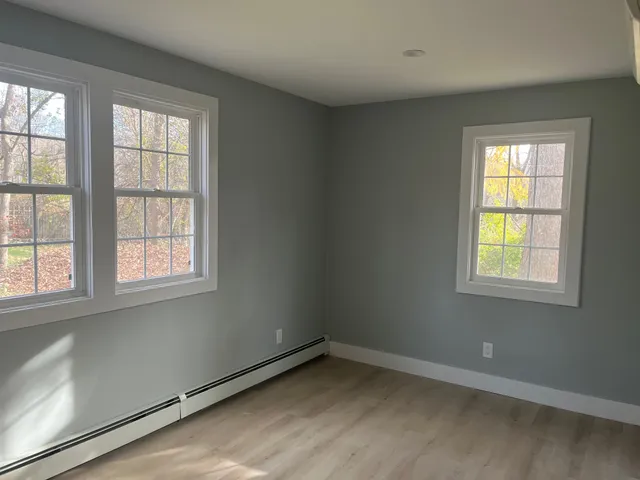 an empty room with a window
