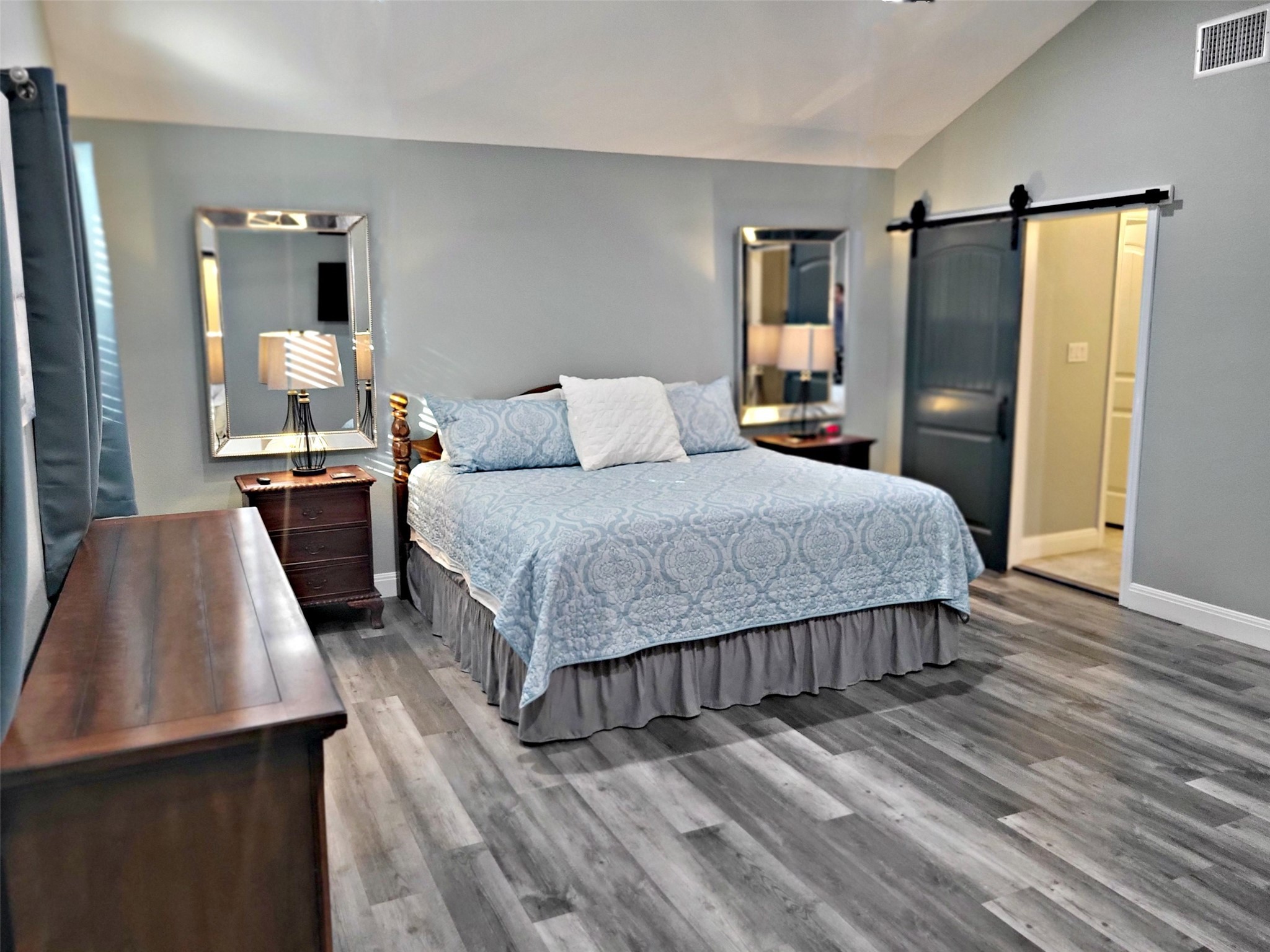 1526 Lakeside Drive West Canyon Lake, TX 78133 - Photo 17 of 35 Another view of the master bedroom with entry to the master bath.