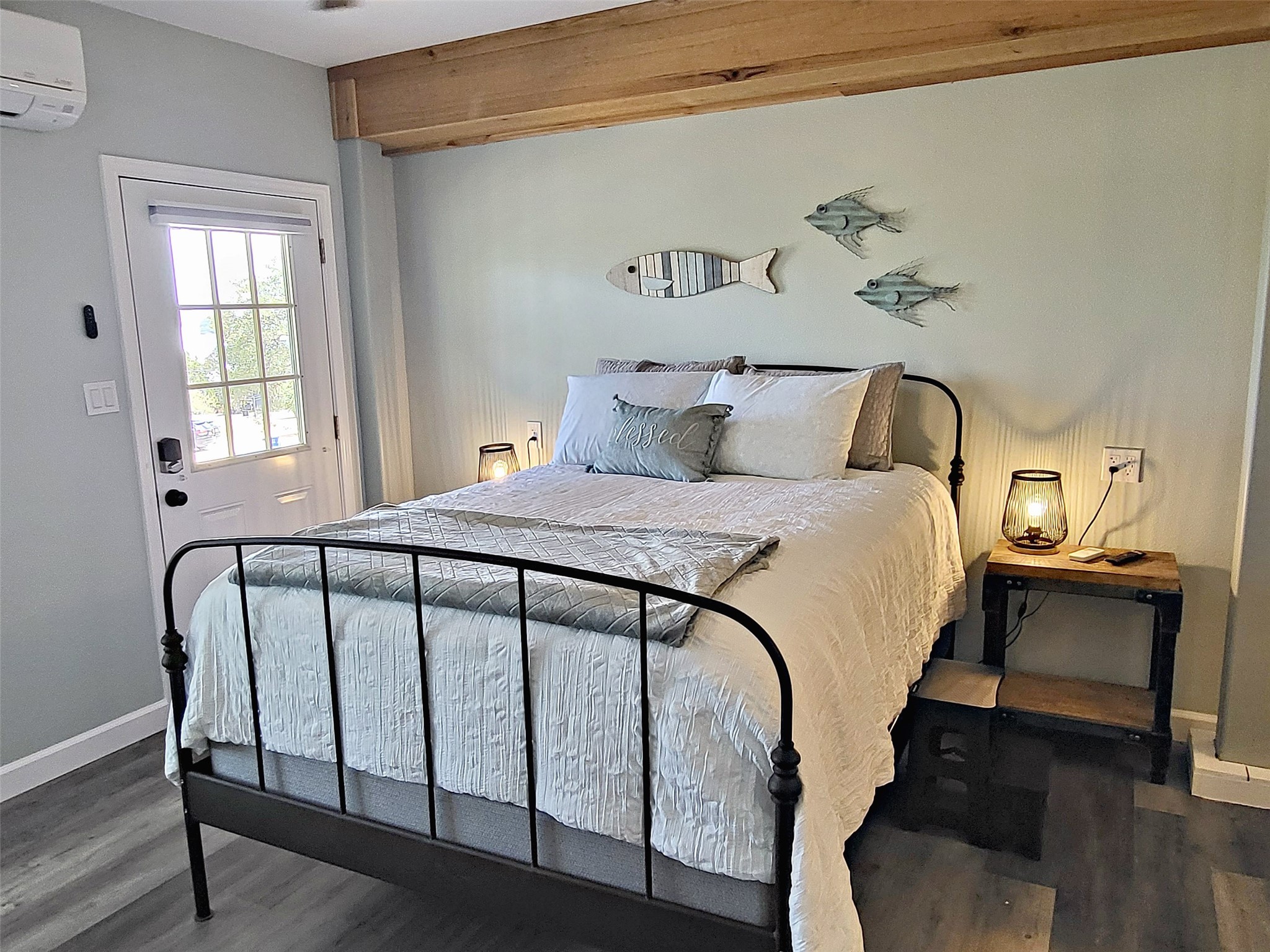 1526 Lakeside Drive West Canyon Lake, TX 78133 - Photo 26 of 35 Upgraded linens, a pillow top mattress and Serta brand pillows will have you sleeping like royalty in the queen-sized bed. Double night stands plus usb plugs make it easy for overnight charging on your devices