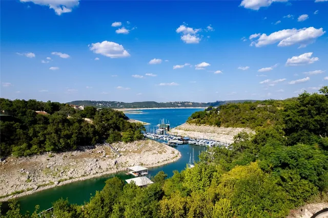 a view of a city and sunset