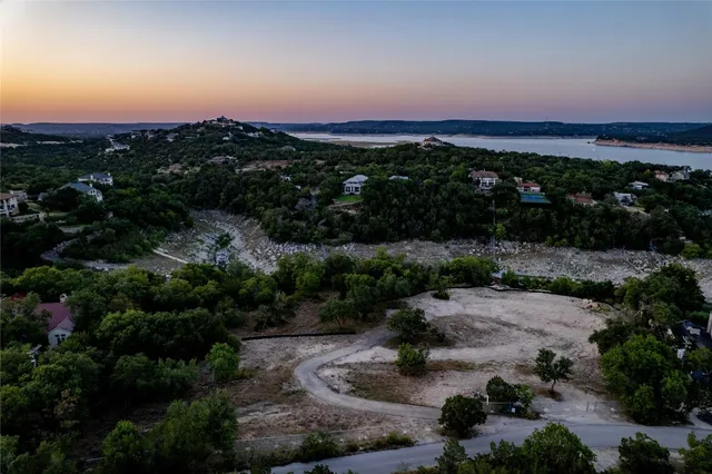 a view of a city with sunset