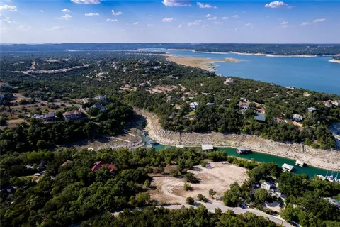 a view of an ocean and city