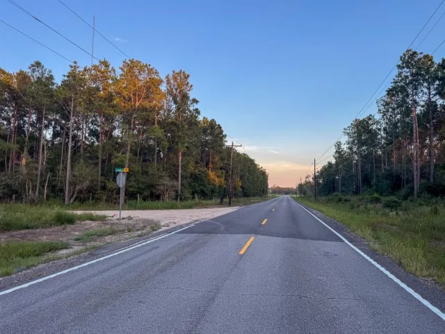 a view of a street with a houses