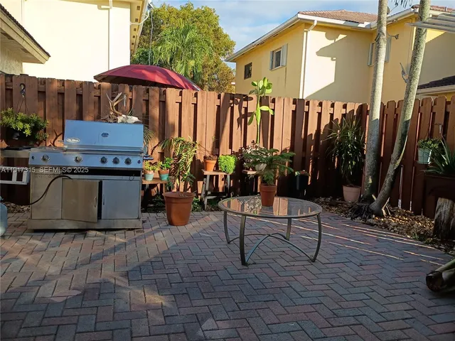 a view of outdoor space with seating area